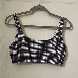 Vuori Black and White Gingham Crop Top